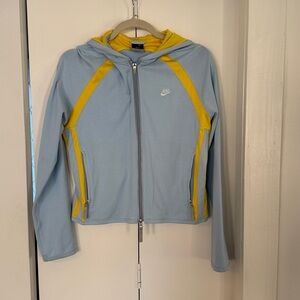 Nike Light Blue and Yellow Athletic Jacket